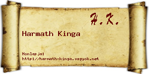 Harmath Kinga névjegykártya